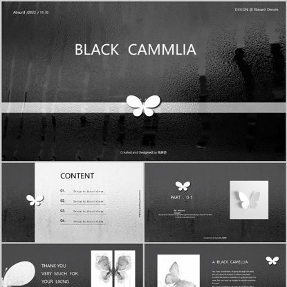 Black Water Droplets PowerPoint Template