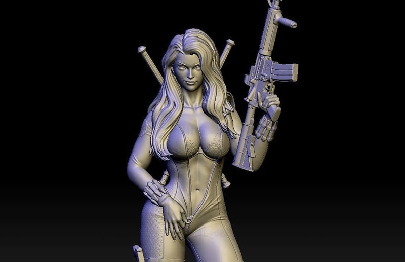 Black Widow 3D-model klaar om STL af te drukken