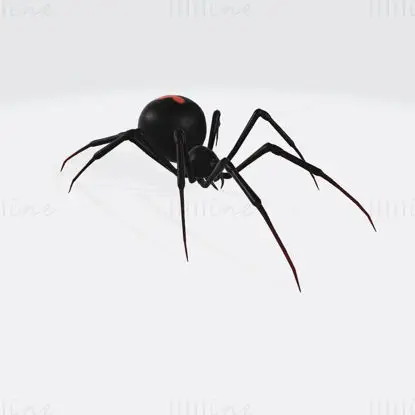 Modelo de impresión 3D de la araña viuda negra