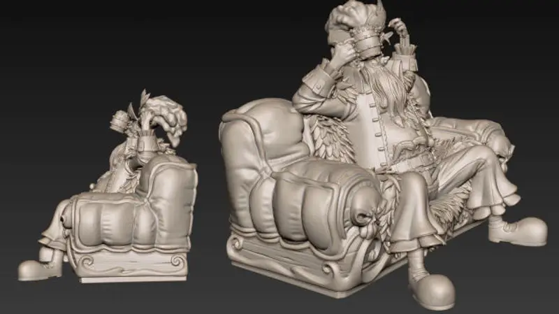 Blackbeard Marshall D Teach met troon - One Piece 3D Printing Model STL