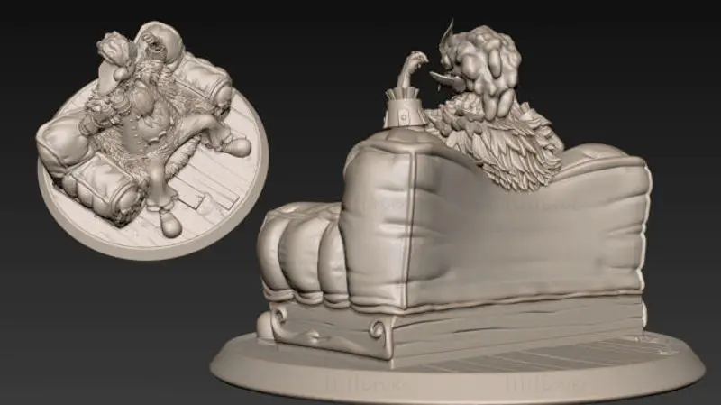 Blackbeard Marshall D Teach with Throne - One Piece 3D Printing Model STL