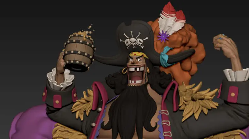 Blackbeard Marshall D Teach with Throne - One Piece 3D Printing Model STL