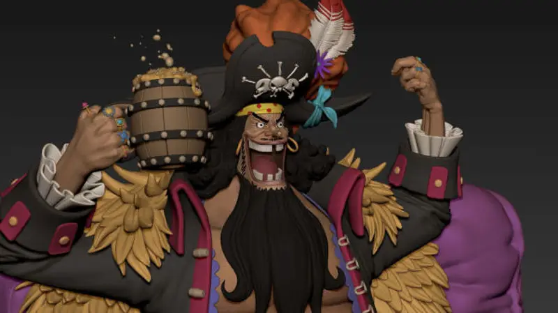 Blackbeard Marshall D Teach with Throne - One Piece 3D Printing Model STL