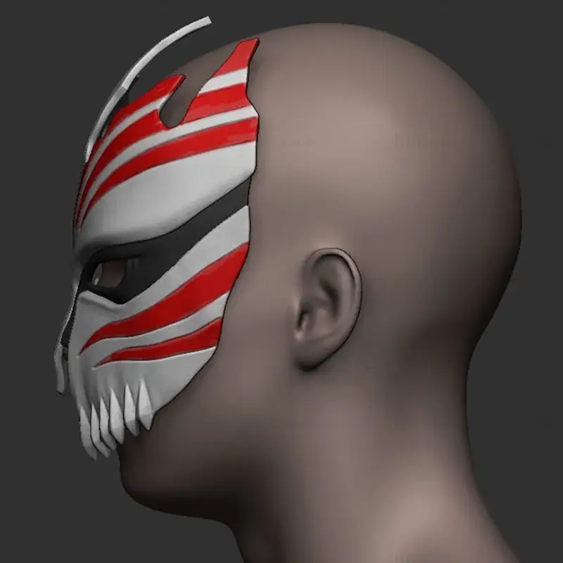 Bleach Ichigo Half Hollow Mask Stampa 3D Modello STL