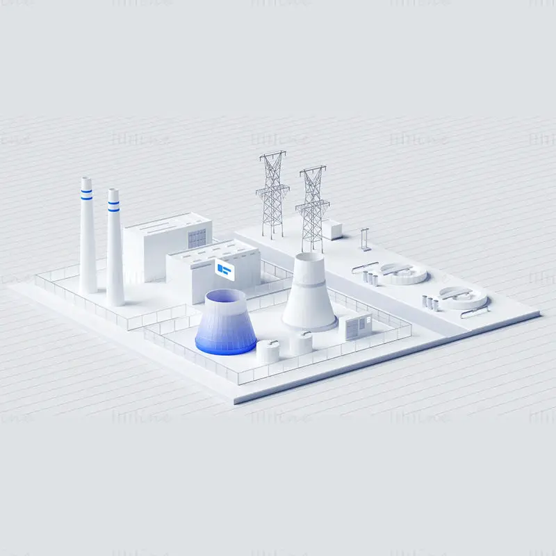 Smart Power Plant Blender 3D-Modell