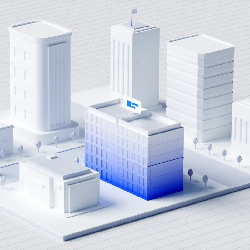 Smart City Blender 3D-Modell