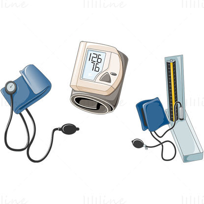 Illustration vectorielle de l'équipement de mesure de la pression artérielle