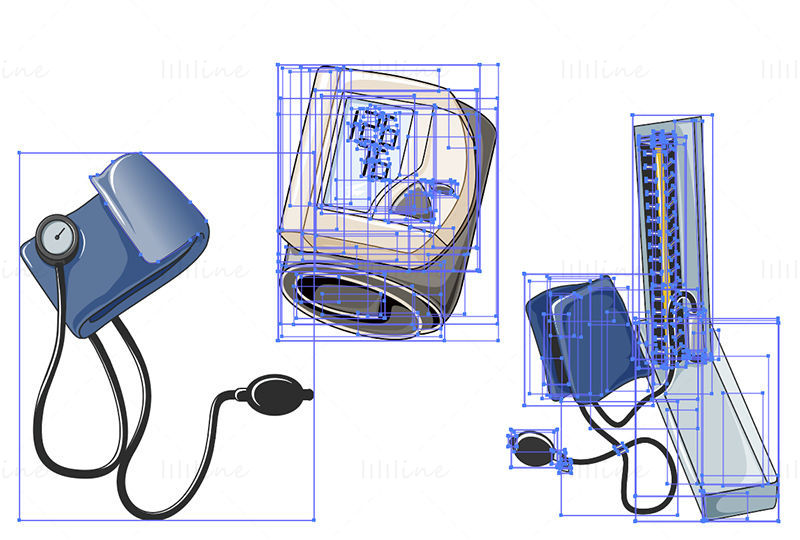 Blood pressure measurement equipment vector illustration
