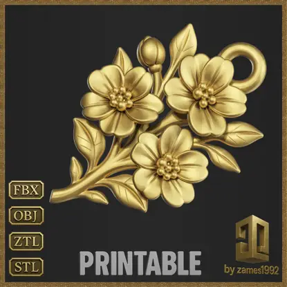 Modello di stampa 3D per il design del gioiello con ciondolo 