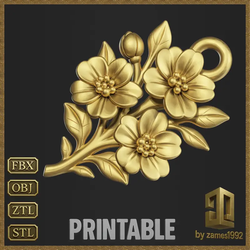 Modello di stampa 3D per il design del gioiello con ciondolo 