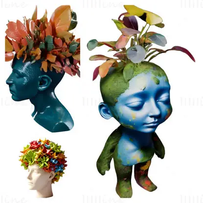 Colecția „Blooming Minds” - Model de imprimare 3D Artistic Head Planters