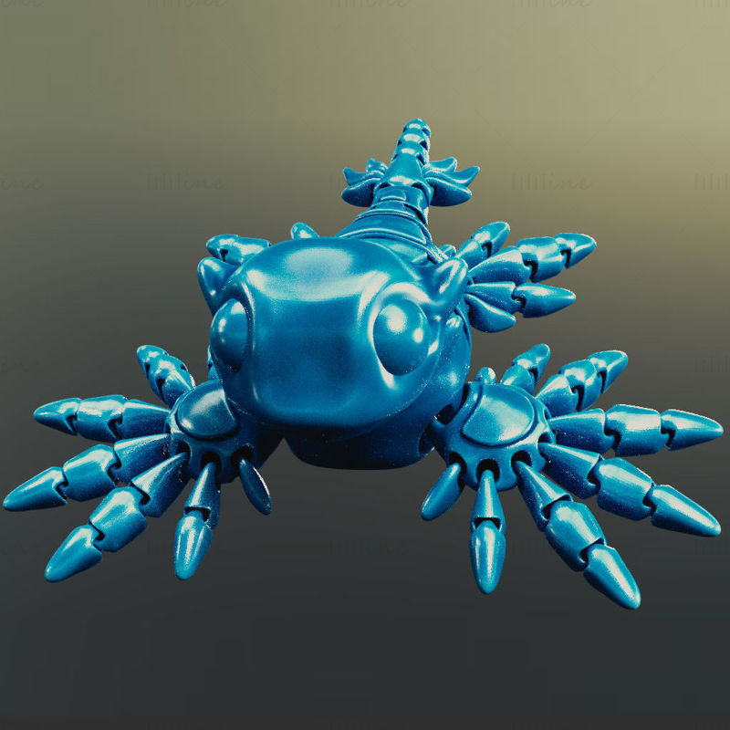 Modèle d'impression 3D flexible Blue Dragon STL