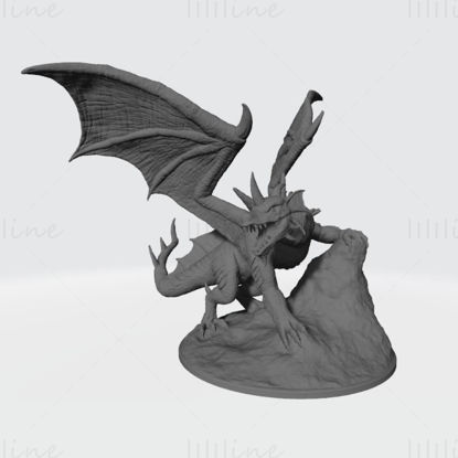 Blue Guardian Dragon 3D Printing Model