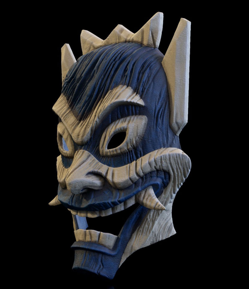 Blue Spirit-masker 3D-printmodel stl