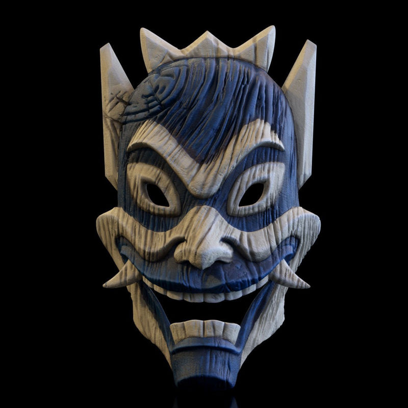 Blue Spirit-masker 3D-printmodel stl