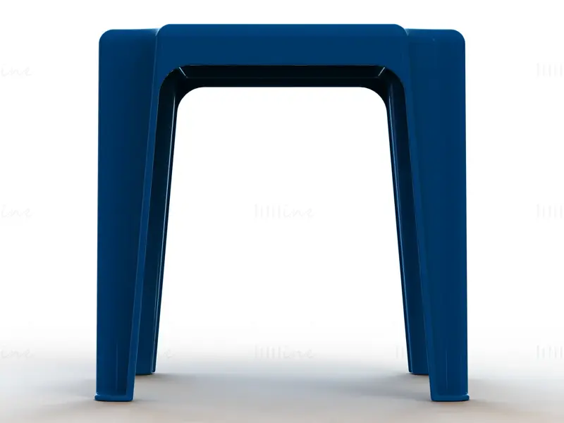 Mesa auxiliar de plástico apilable azul para exteriores, modelo de impresión 3D STL