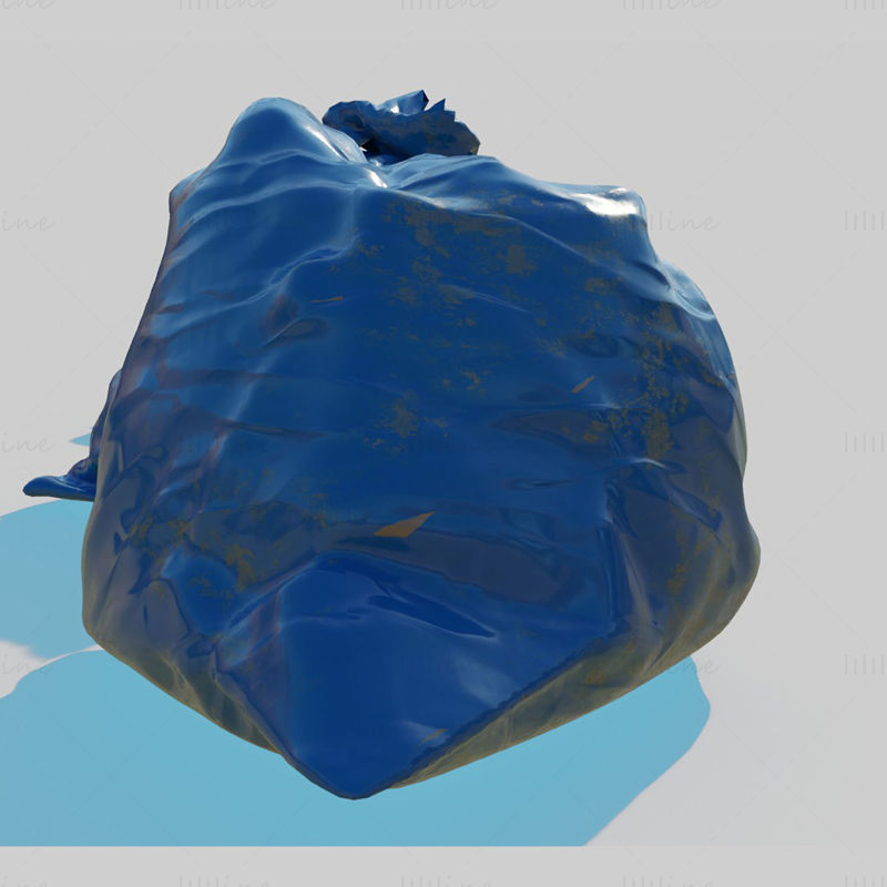 蓝色垃圾袋 3D 模型包