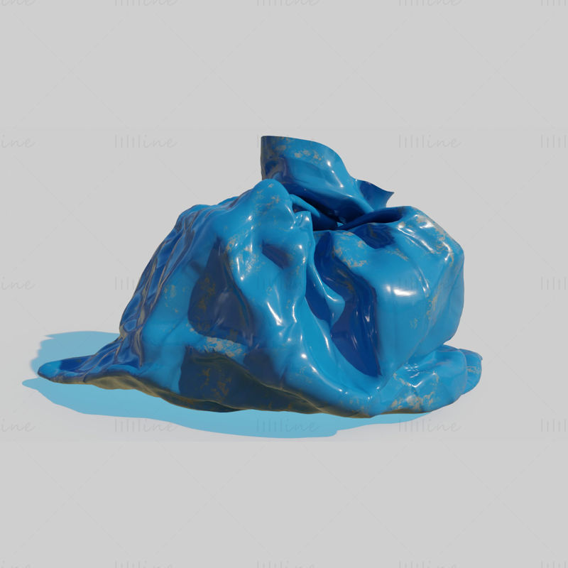 蓝色垃圾袋 3D 模型包
