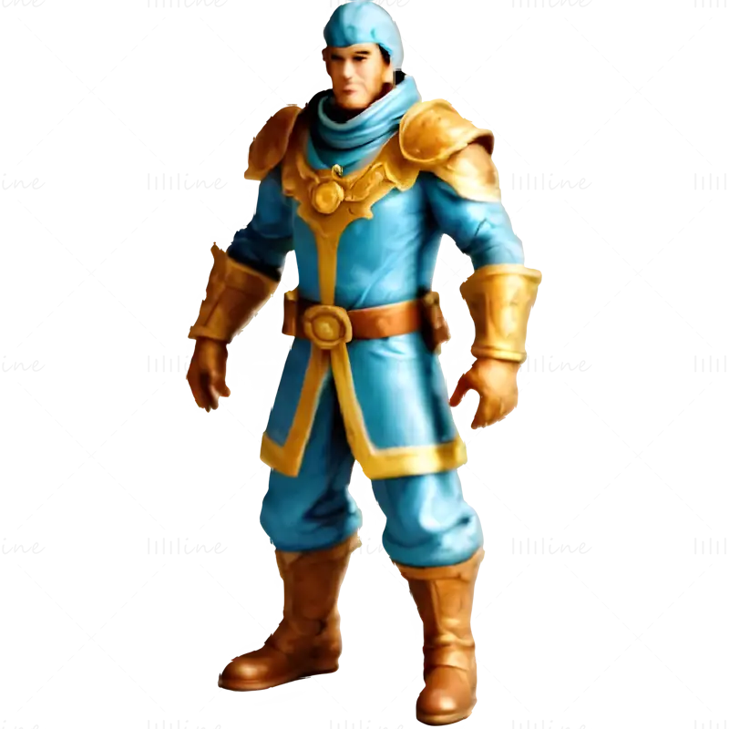 Blue Uniform Character 3D Print Model Collection