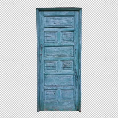 باب خشبي أزرق png