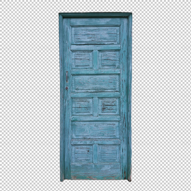 Blauwe houten deur png
