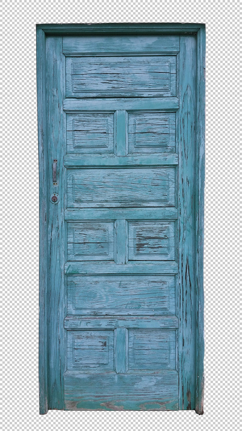 青い木製のドアpng