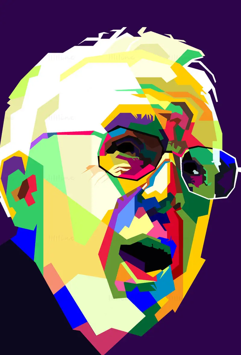 Bob James Jazz Hudebník Pop Art WPAP Vektor