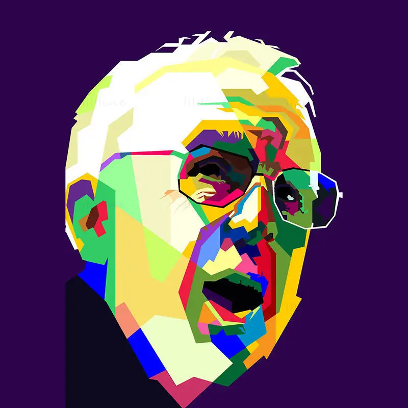 Bob James Caz Müzisyeni Pop Art WPAP Vektör