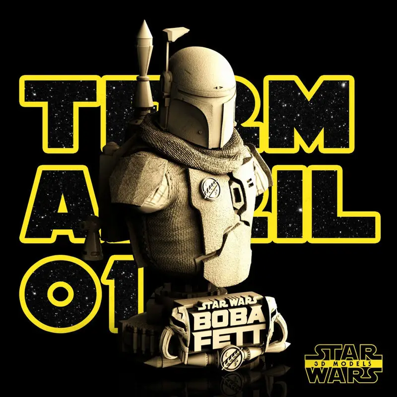 Boba Fett Büstü - Star Wars 3D Baskı Modeli STL