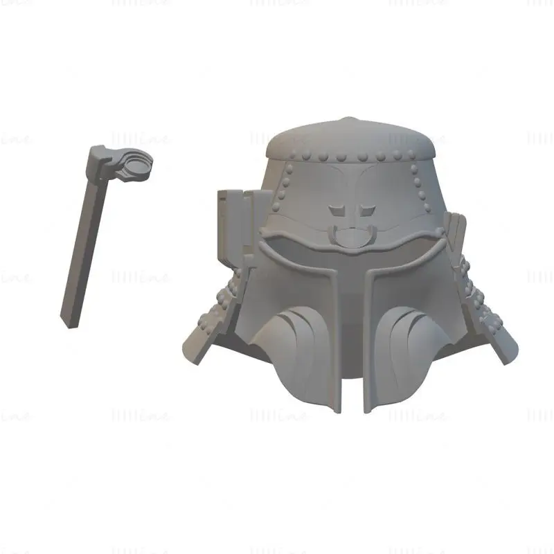 Boba Fett Samurai-hjelm 3D-utskriftsmodell STL