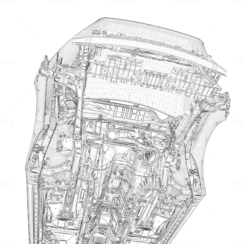 مدل سه بعدی بدنه خودرو با جزئیات بالا