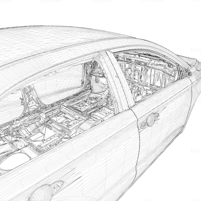 Carrosserie de voiture modèle 3D très détaillé