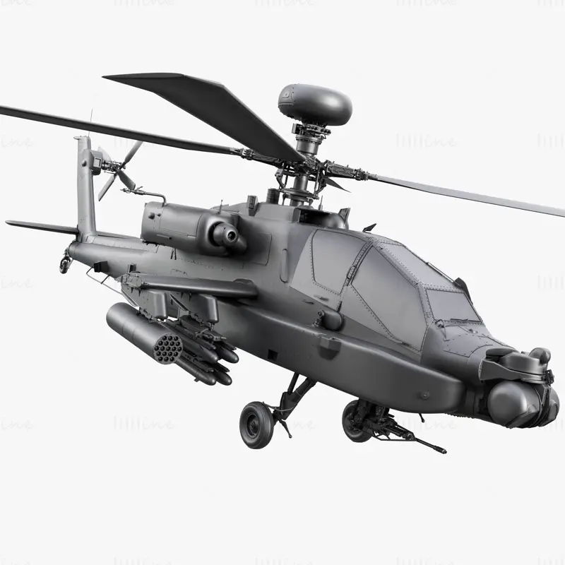 Hélicoptère d'attaque Boeing AH-64D Longbow Apache modèle 3D