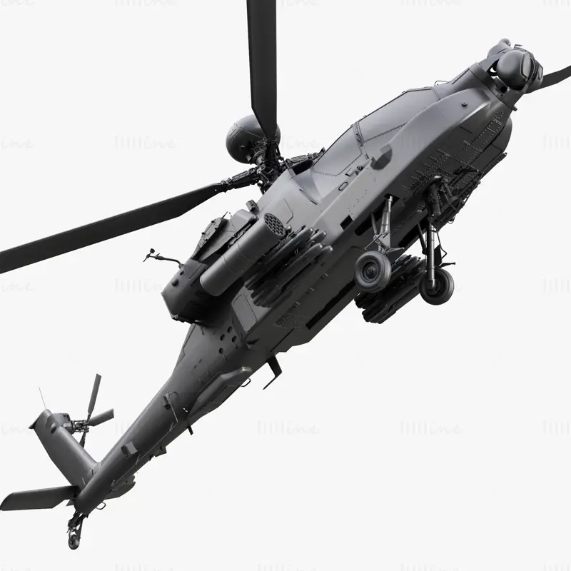 مدل سه بعدی بالگرد تهاجمی آپاچی بوئینگ AH-64D Longbow