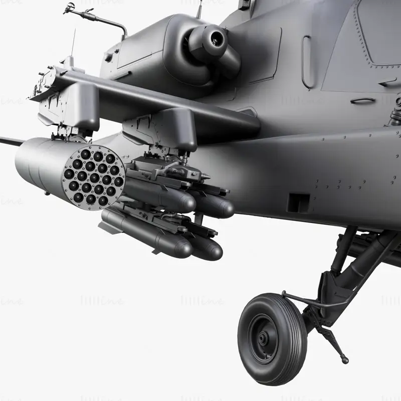 Hélicoptère d'attaque Boeing AH-64D Longbow Apache modèle 3D