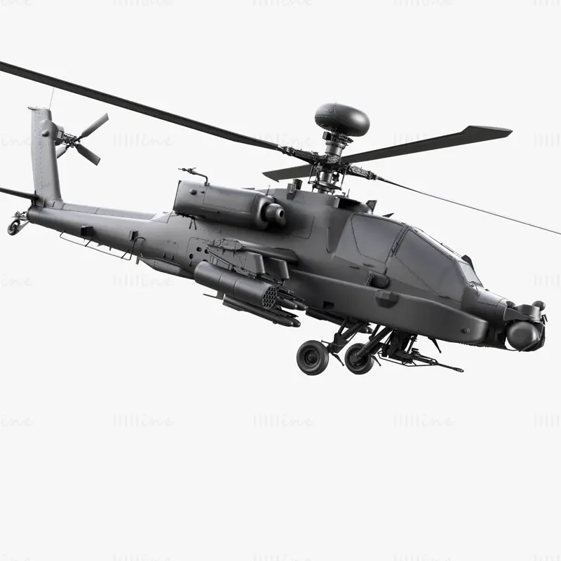 3D модел на атакуващ хеликоптер Boeing AH-64D Longbow Apache