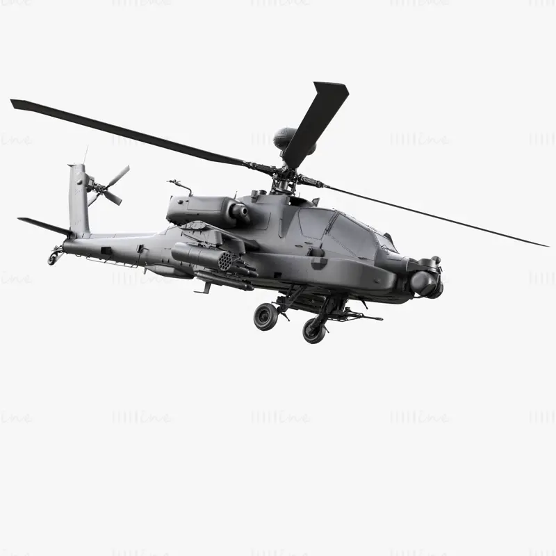 3D модел на атакуващ хеликоптер Boeing AH-64D Longbow Apache