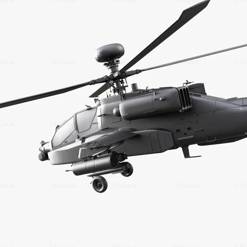 3D модел на атакуващ хеликоптер Boeing AH-64D Longbow Apache