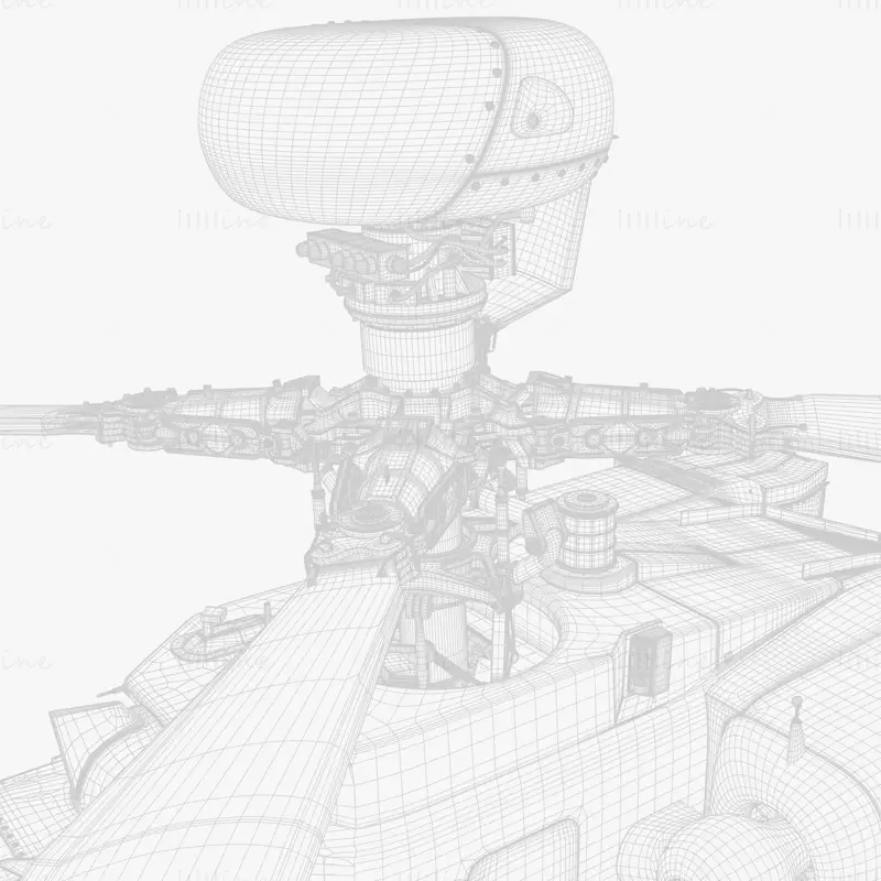 Hélicoptère d'attaque Boeing AH-64D Longbow Apache modèle 3D