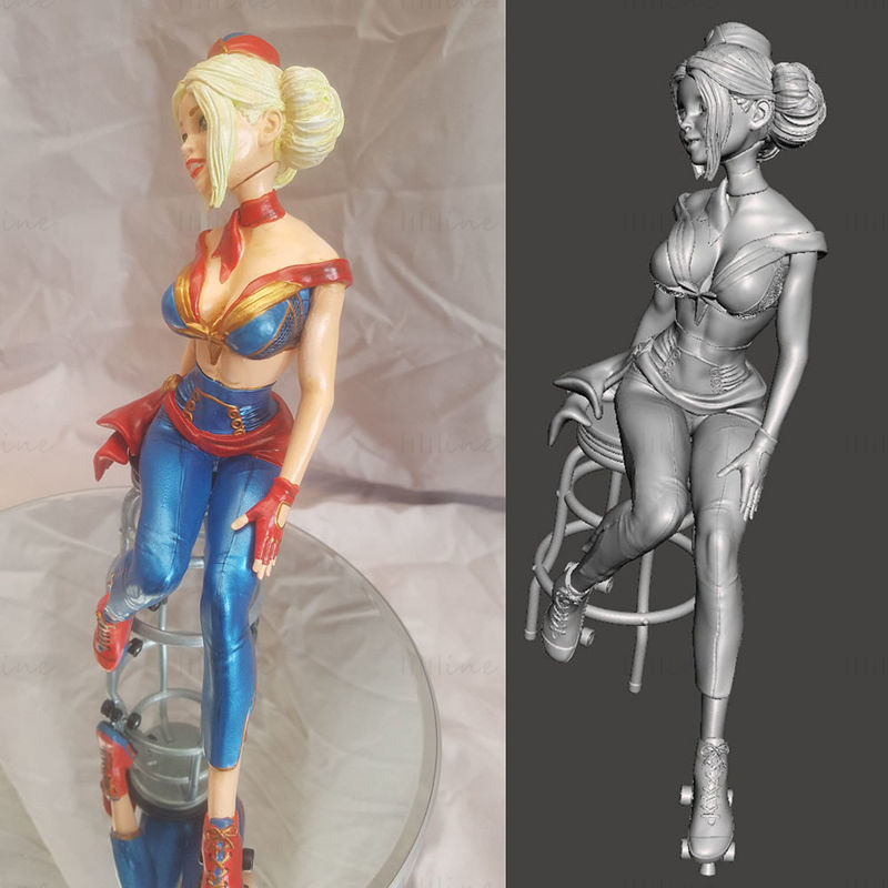 Bombshell Pinups Captain Marvel 3D Printing Model STL
