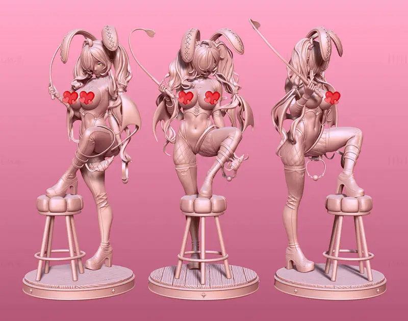 Bondage Bunny Anime Figurine 3D Printing Model STL