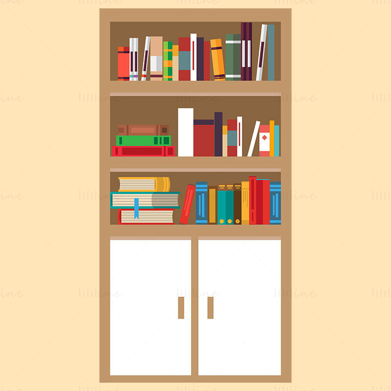 Bookcase vector