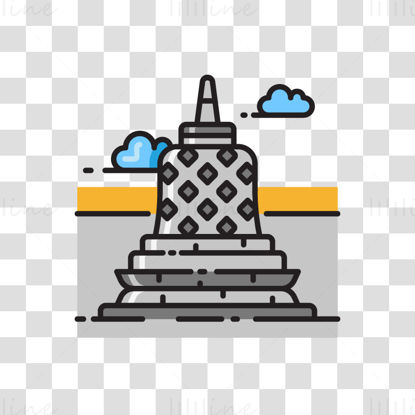 Borobudur vektoros illusztráció