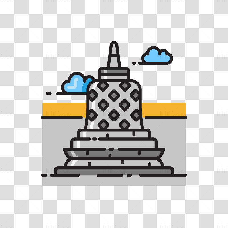 Ilustración de vector de Borobudur