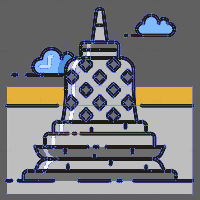 Borobudur vector illustration