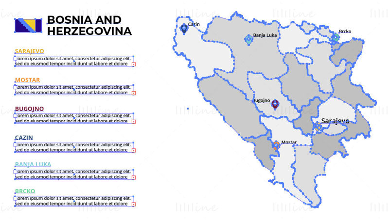 البوسنة والهرسك خريطة ناقلات