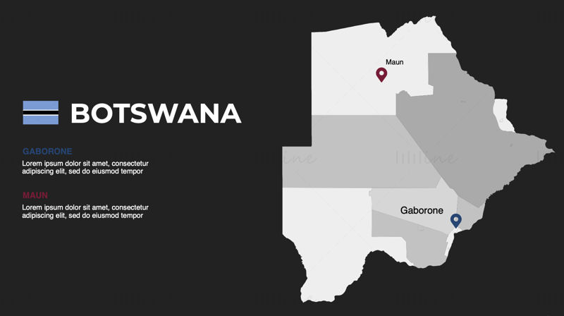 Botswana Infographics Map editable PPT & Keynote