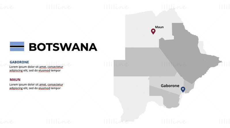 Botswana Infographics Map editable PPT & Keynote