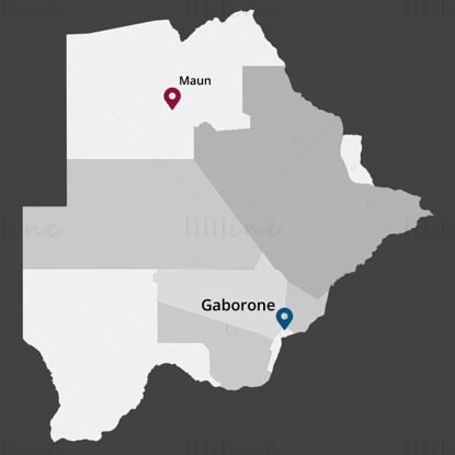 Botswana map vector