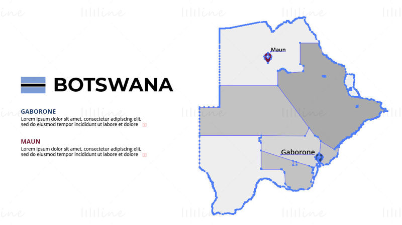 Botswana kart vektor
